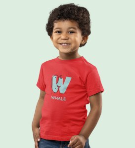 Whale, Boys Printed Crew Neck Tshirt (Red)
Printed Cotton Tshirt for Boys