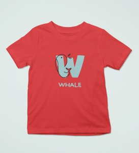Whale, Boys Printed Crew Neck Tshirt (Red)
Printed Cotton Tshirt for Boys