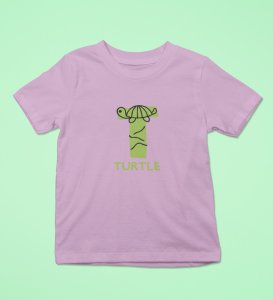Talking Turtle, Boys Round Neck Printed Blended Cotton Tshirt (Purple)