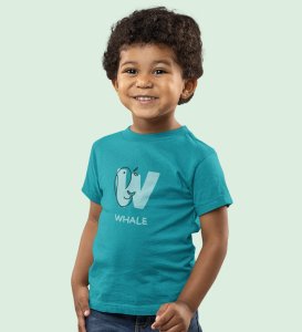 Whale, Boys Printed Crew Neck Tshirt (Teal)
Printed Cotton Tshirt for Boys