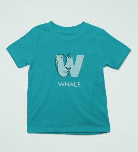 Whale, Boys Printed Crew Neck Tshirt (Teal)
Printed Cotton Tshirt for Boys