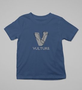 Vulture, Boys Round Neck Printed Blended Cotton Tshirt (Navy blue)