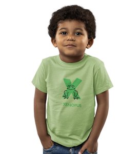 Xenopus Octopus,Boys Cotton Text Print Tshirt (Olive)