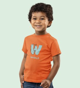 Whale, Boys Printed Crew Neck Tshirt (Orange)
Printed Cotton Tshirt for Boys