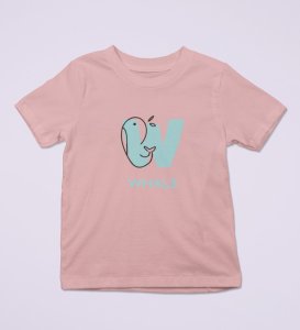 Whale, Boys Printed Crew Neck Tshirt (Baby pink)
Printed Cotton Tshirt for Boys