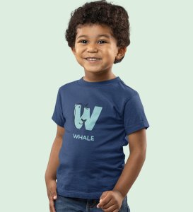 Whale, Boys Printed Crew Neck Tshirt (Navy blue)
Printed Cotton Tshirt for Boys