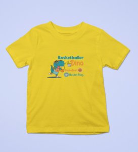 Basketballer Dino, Printed Cotton Tshirt for Boys