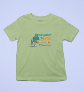 Basketballer Dino, Printed Cotton Tshirt for Boys
