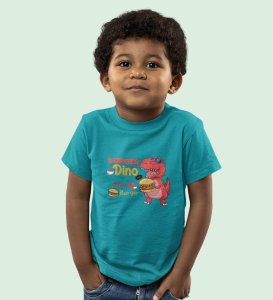 Foodie Dino, Boys Cotton Text Print T-Shirt