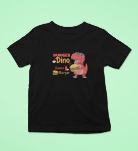 Foodie Dino, Boys Cotton Text Print T-Shirt
