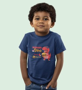 Foodie Dino, Boys Cotton Text Print T-Shirt