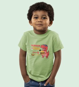 Foodie Dino, Boys Cotton Text Print T-Shirt
