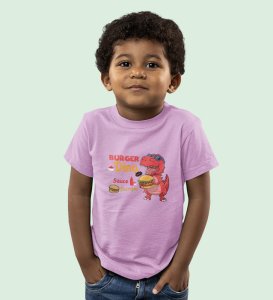 Foodie Dino, Boys Cotton Text Print T-Shirt