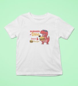 Foodie Dino, Boys Cotton Text Print T-Shirt