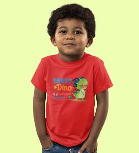 Party Animal Dino,Boys Cotton Printed T-Shirt