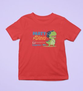 Party Animal Dino,Boys Cotton Printed T-Shirt