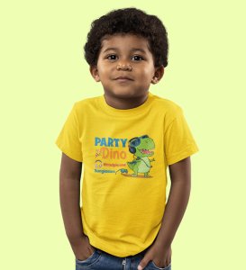 Party Animal Dino,Boys Cotton Printed T-Shirt