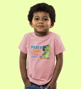 Party Animal Dino,Boys Cotton Printed T-Shirt
