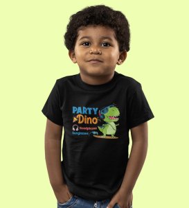 Party Animal Dino,Boys Cotton Printed T-Shirt
