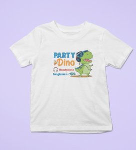 Party Animal Dino,Boys Cotton Printed T-Shirt