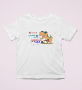 Rockstar Dino, Boys Printed Crew Neck T-Shirt