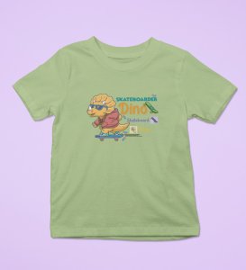 Dino Skater, Printed Cotton Tshirt for Boys