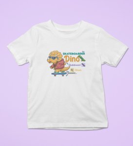 Dino Skater, Printed Cotton Tshirt for Boys