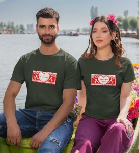 Mr No Reaction/ Mrs Kalesh Queen Printed Couple (green) T-shirts