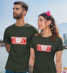 Mr No Reaction/ Mrs Kalesh Queen Printed Couple (green) T-shirts