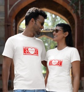 Mr No Reaction/ Mrs Kalesh Queen Printed Couple (White) T-shirts