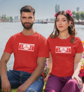 Mr Aladdin/Mrs Jasmine Printed Couple (Red) T-shirts