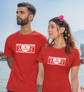 Mr Aladdin/Mrs Jasmine Printed Couple (Red) T-shirts