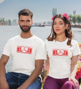 Mr Aladdin/Mrs Jasmine Printed Couple (White) T-shirts