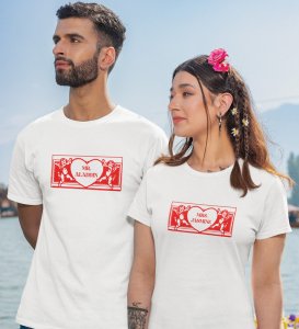 Mr Aladdin/Mrs Jasmine Printed Couple (White) T-shirts