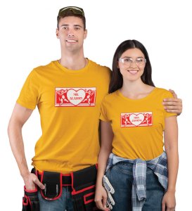 Mr Aladdin/Mrs Jasmine Printed Couple (Yellow) T-shirts