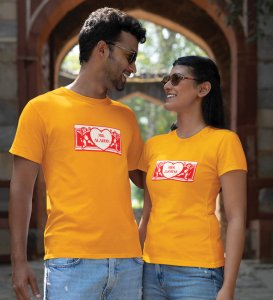 Mr Aladdin/Mrs Jasmine Printed Couple (Yellow) T-shirts
