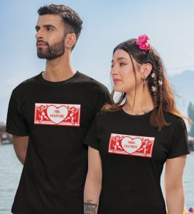Mr Mature/Mrs Clumsy (Black) T-shirts Printed For Couples