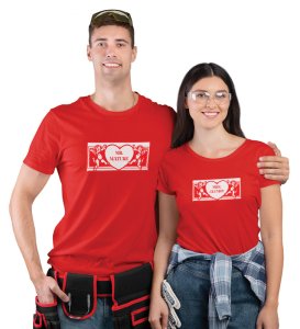 Mr Mature/Mrs Clumsy (Red) T-shirts Printed For Couples