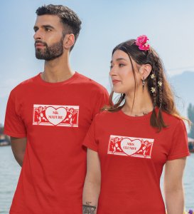 Mr Mature/Mrs Clumsy (Red) T-shirts Printed For Couples