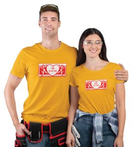 Mr Mature/Mrs Clumsy (Yellow) T-shirts Printed For Couples