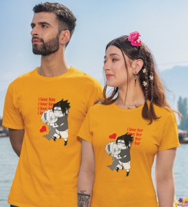I Love Her/I Love Him (Yellow) T-shirts Printed For Couples
