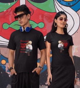 I Love You Man/I Love You My Girl Printed Couple (Black) T-shirts
