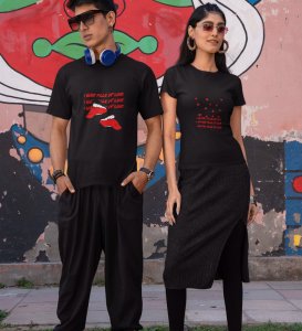 My Pills Of Love Cute Printed (Black) T-shirts For Couples