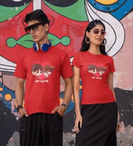 My Cute Lover Printed Couple (Red) T-shirts
