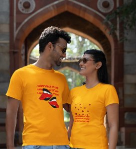 My Pills Of Love Cute Printed (Yellow) T-shirts For Couples