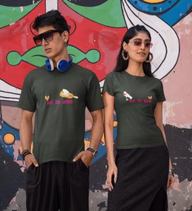 Eu Te Amo Couple Printed (green) T-shirts