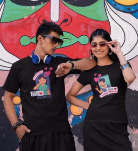We Are A Perfect Match Couple Print (Black) T-shirts