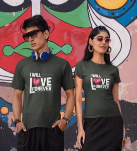 We Will Love Each Other Forever Printed Couple (green) T-shirts