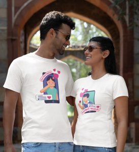 We Are A Perfect Match Couple Print (White) T-shirts