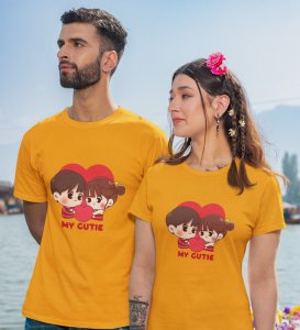 My Cute Lover Printed Couple (Yellow) T-shirts